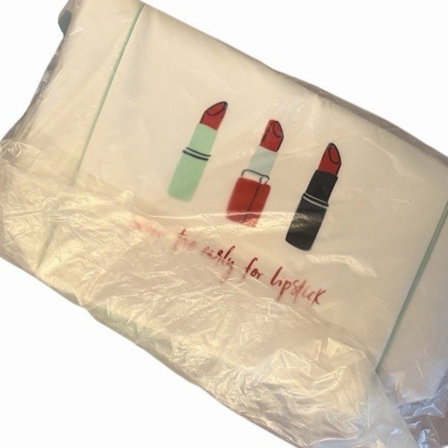 Clinique x Kate Spade Shopping Shoulder Travel Tote Large Pink Lipstick Bag