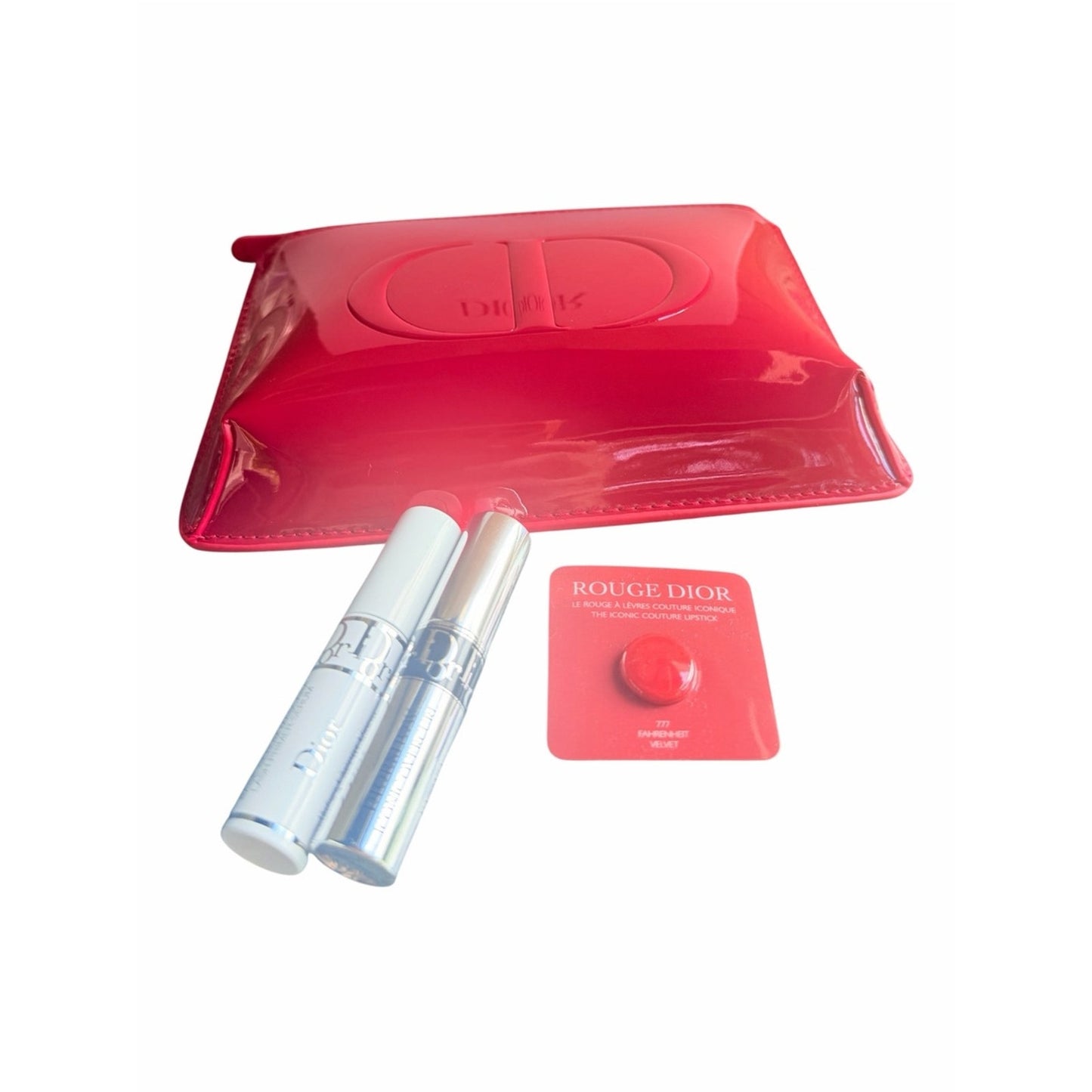 Dior Beauty Gift Set Red CD Pouch, Mascara, Lash Primer +Rouge Dior 777 NIB