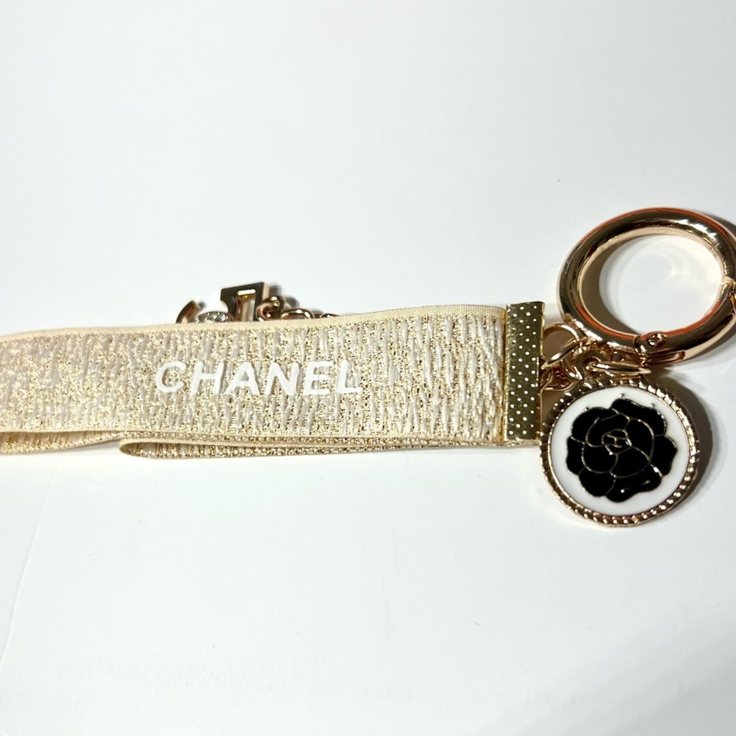 CHANEL Cream and Gold Key Holder 50th Anniversary - Bag Charm NIB