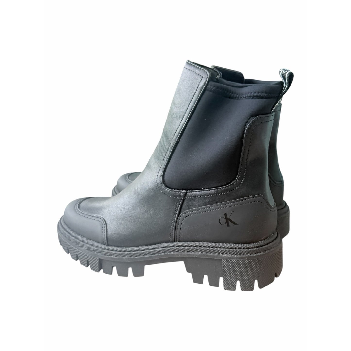 Calvin Klein Jeans KC Remola Chelsea Lug Sole Boots Black NIB Women’s 9M