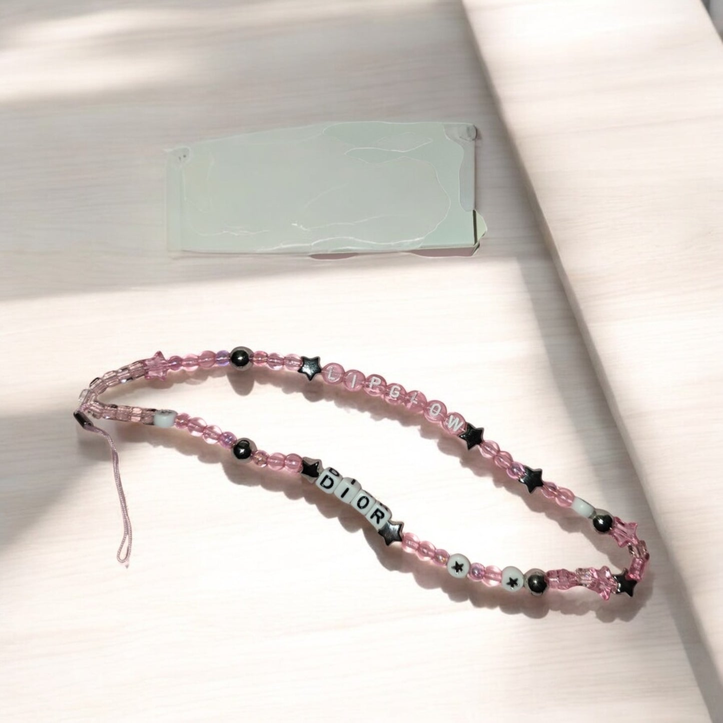 Dior Pink and Silver Phone Chain - Bag Charm