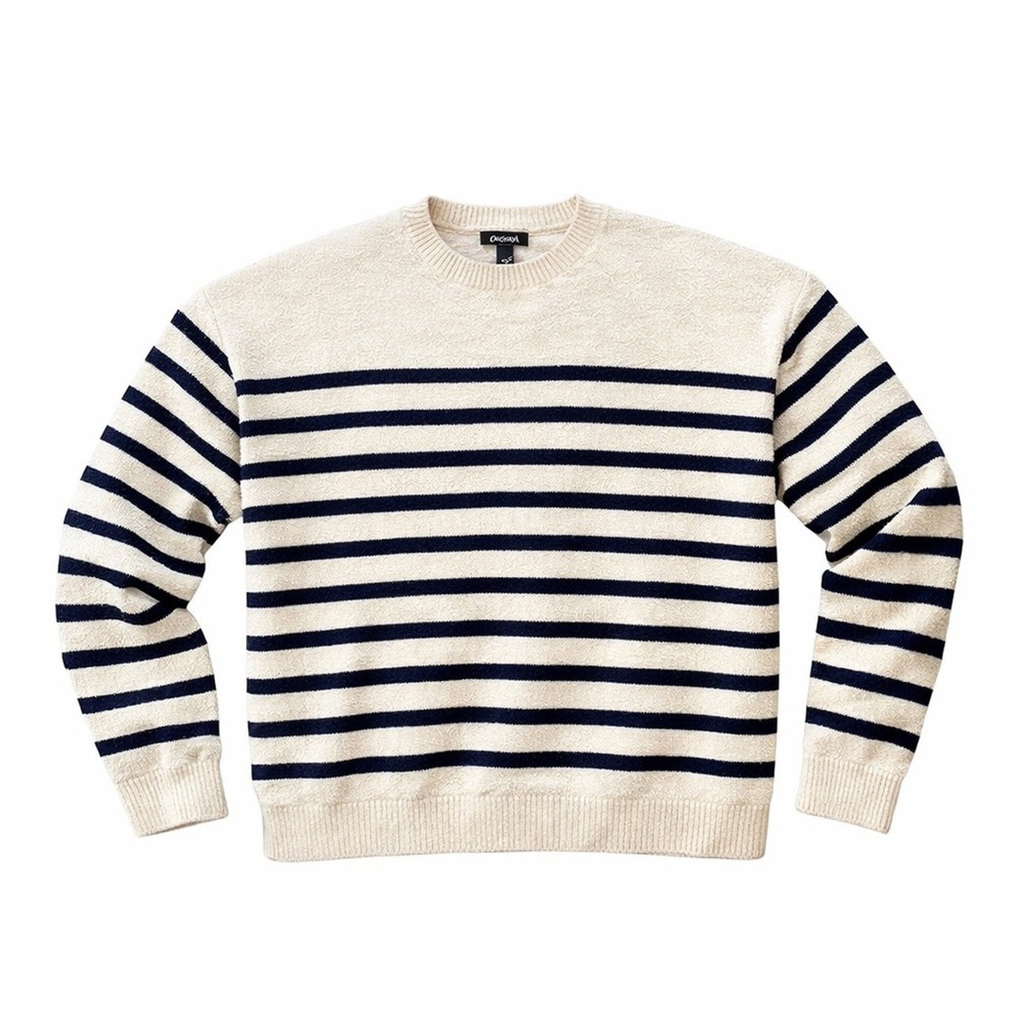 AQUA Navy & Cream Striped Crewneck Sweater | Bloomingdale’s Exclusive Women’s L