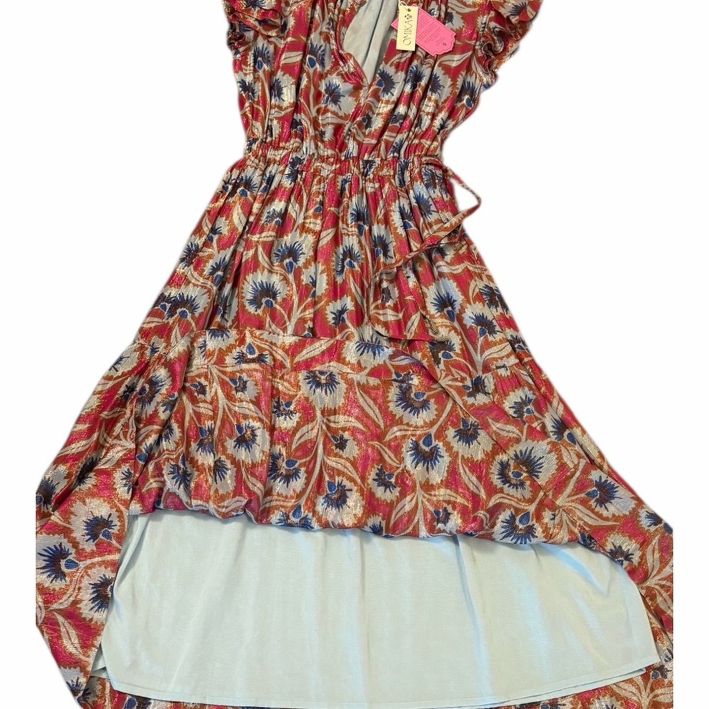 Omika Metallic Floral Midi Maxi Dress NWT Anthropologie Boho Small