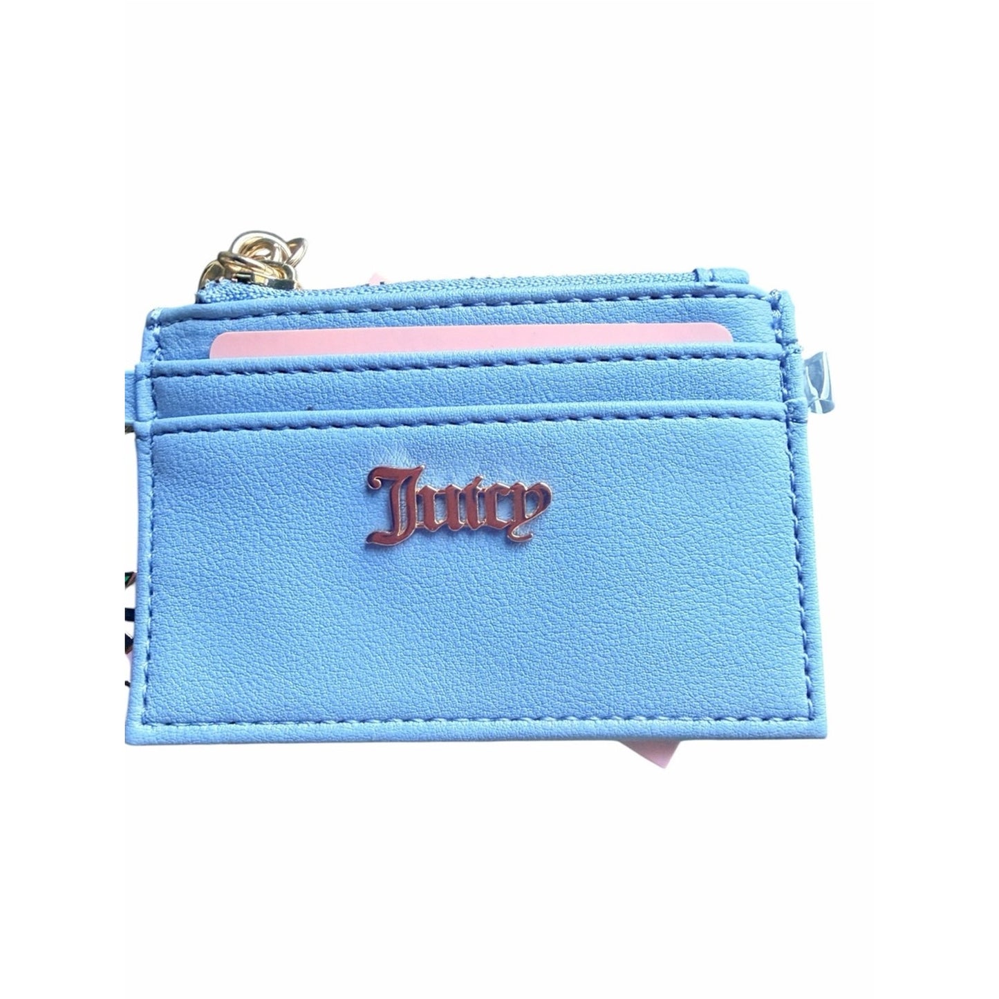 Juicy Couture Baby Blue Charm Card Case Wallet NWT+ Box