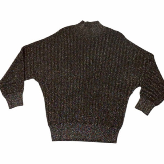Elie Tahari Black Sparkle Turtleneck Sweater Size L  NWT