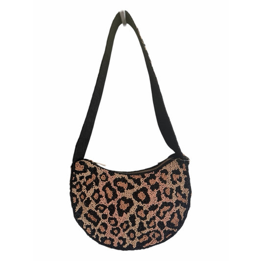 Leopard Beaded Shoulder Bag Y2K Mini Hobo 9x6x3 NWT