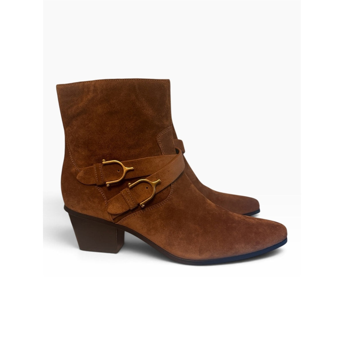 Veronica Beard Ashby Suede Moto Booties Hazelwood Brown Women’s 9.5 NIB