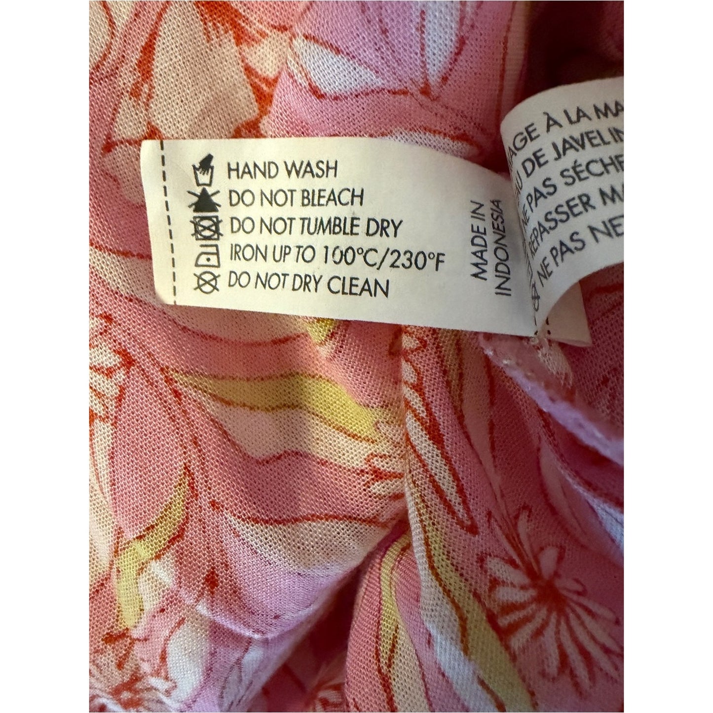 Poupette St. Barth Bruna V Mini Dress – Pink Garland Flowers – Size Large