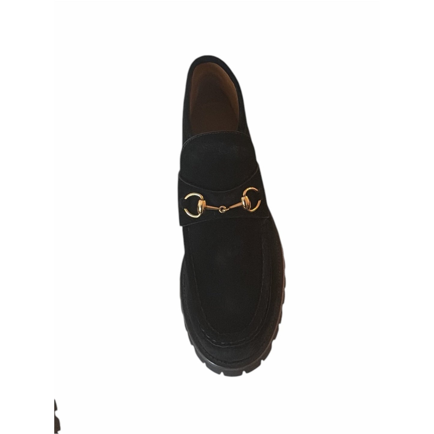 Gucci Horsebit Black Suede Lug Sole Ankle Boots Size 40 NIB