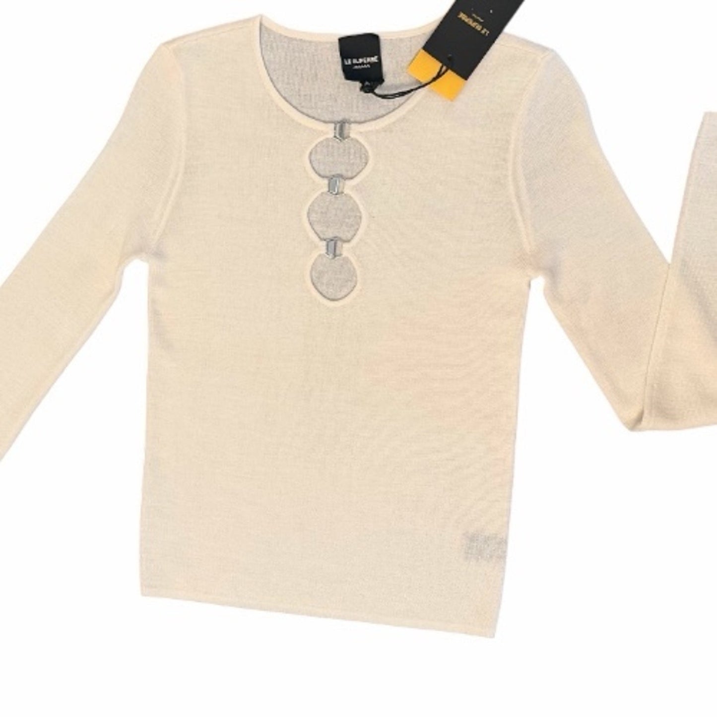 Le Superbe Merino Wool Cut-Out Sweater – NWT – Size L– MSRP $395