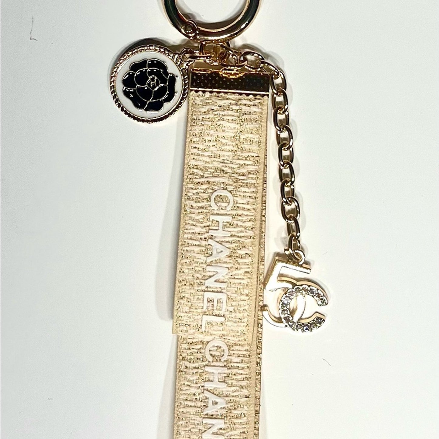 CHANEL Cream and Gold Key Holder 50th Anniversary - Bag Charm NIB