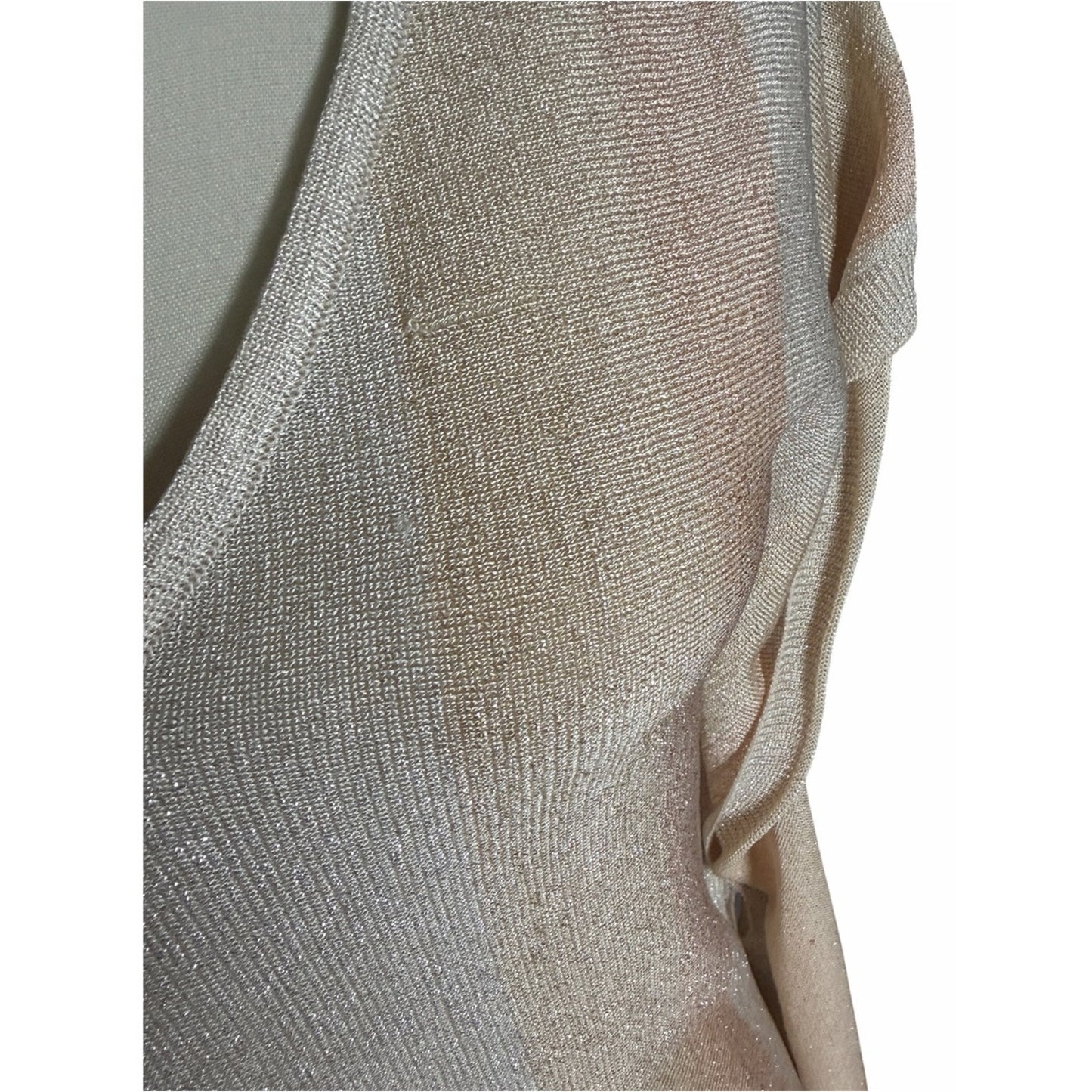Vintage bebe Silk Metallic Silk Draped Caftan - Sweater -Top - Belted Women’s M