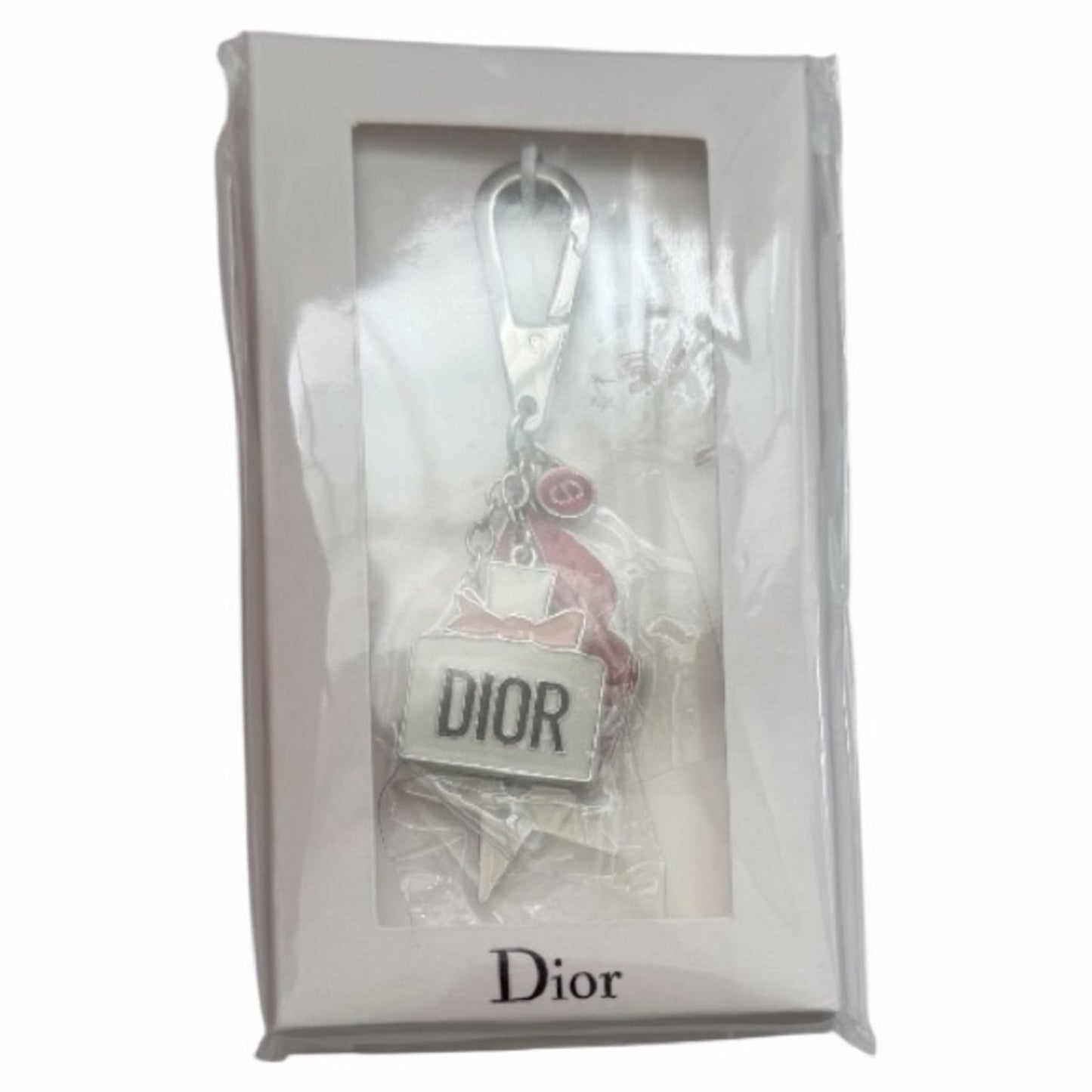 Dior Gift Set -Silver and Pink Keychain-Lip Case - Addict Lip Shine-Box-Bag New