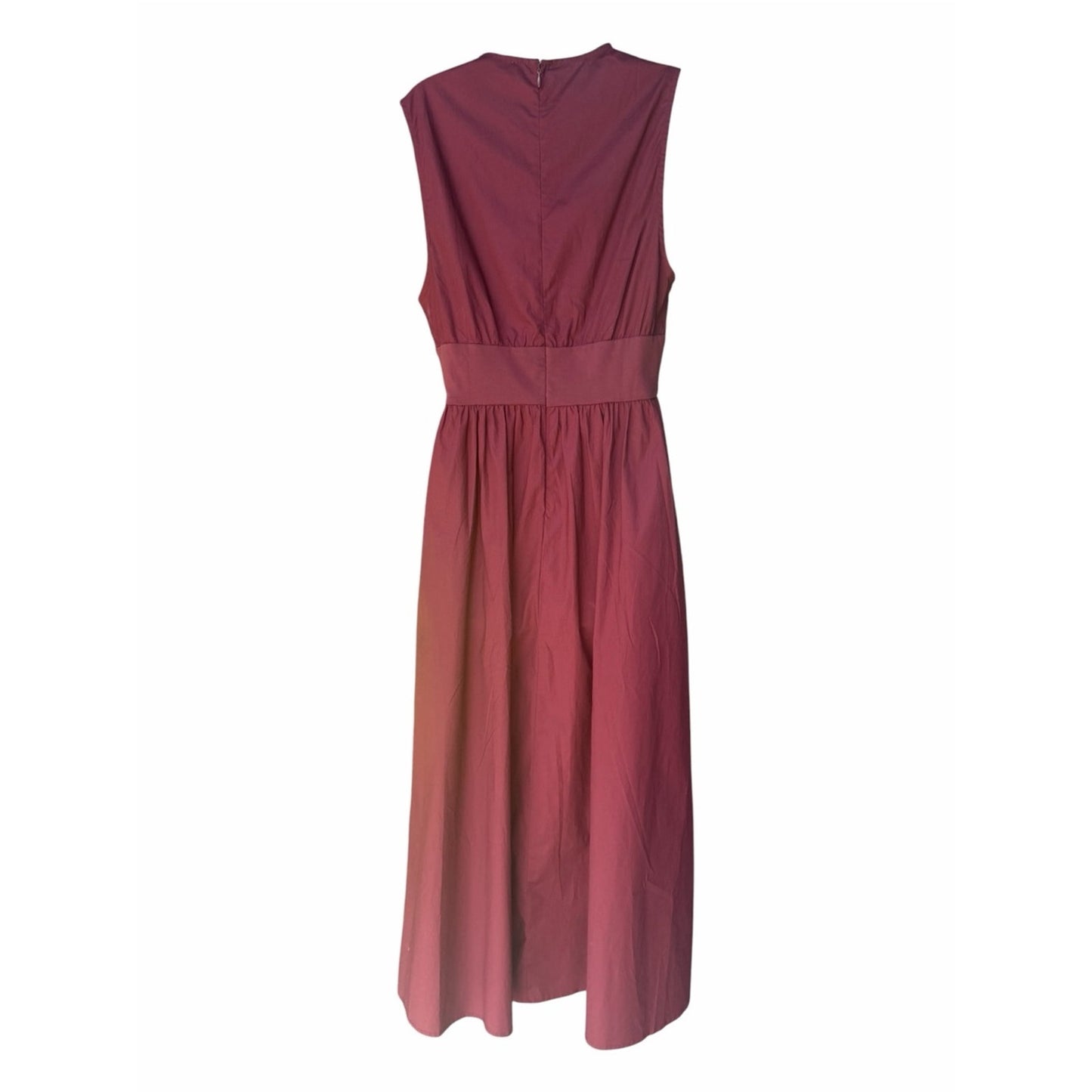 WeWoreWhat Wine Color Cotton Poplin Maxi Dress M Fit & Flare NWT