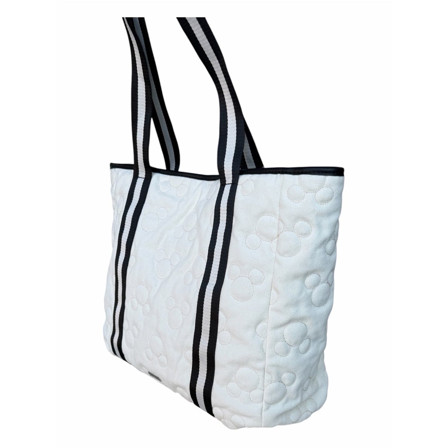 Disney x Skinnydip London Mickey Mouse Quilted Ecru Canvas Tote Bag NWT