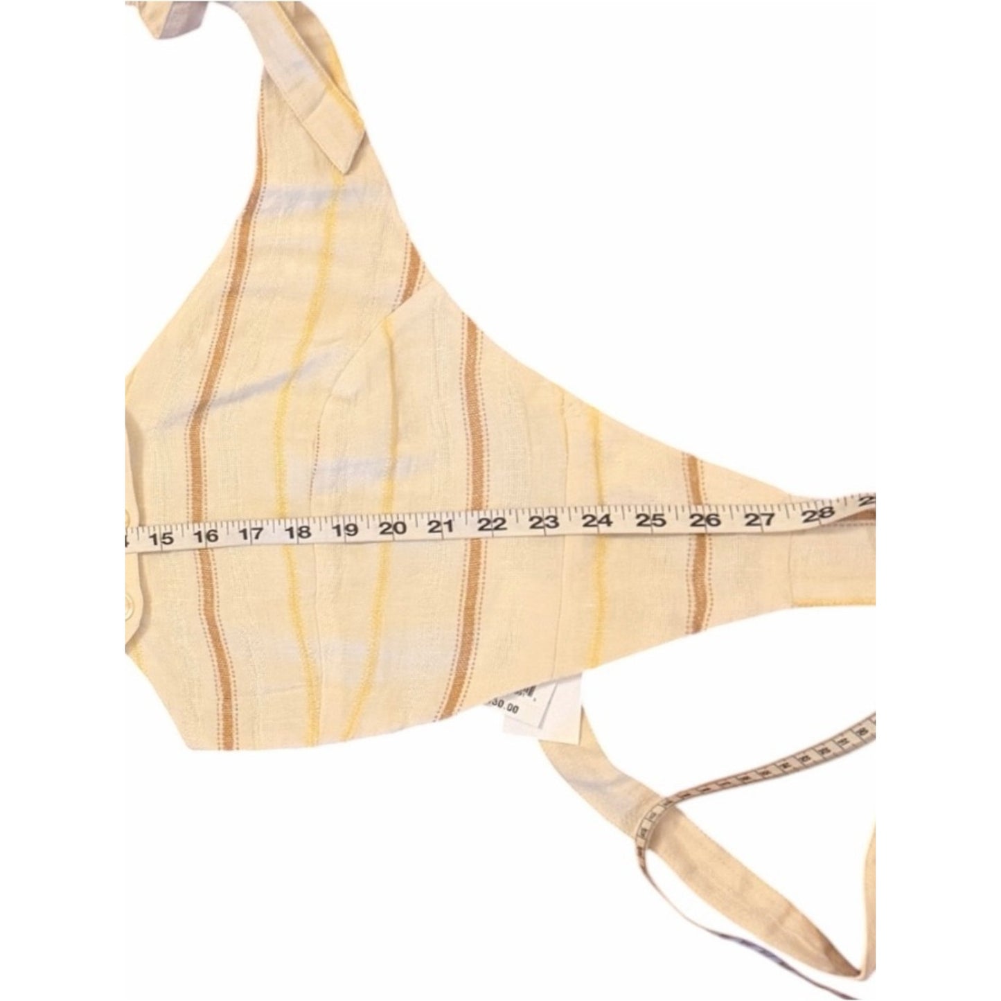 L*Space Beach House Vest NWT Medium Backless Halter Linen Blend Tie Crop Top