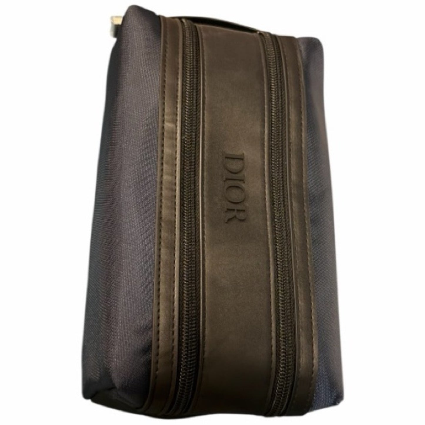 Dior Men’s Toiletry Bag Navy Canvas Faux Leather Insulated Dopp Kit NIB