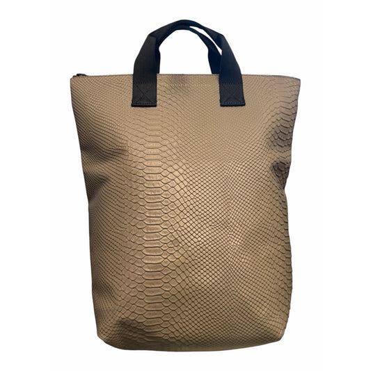 Ampersand As Apostrophe Taupe Python Leather Backpack - Tote Large Unisex NWT