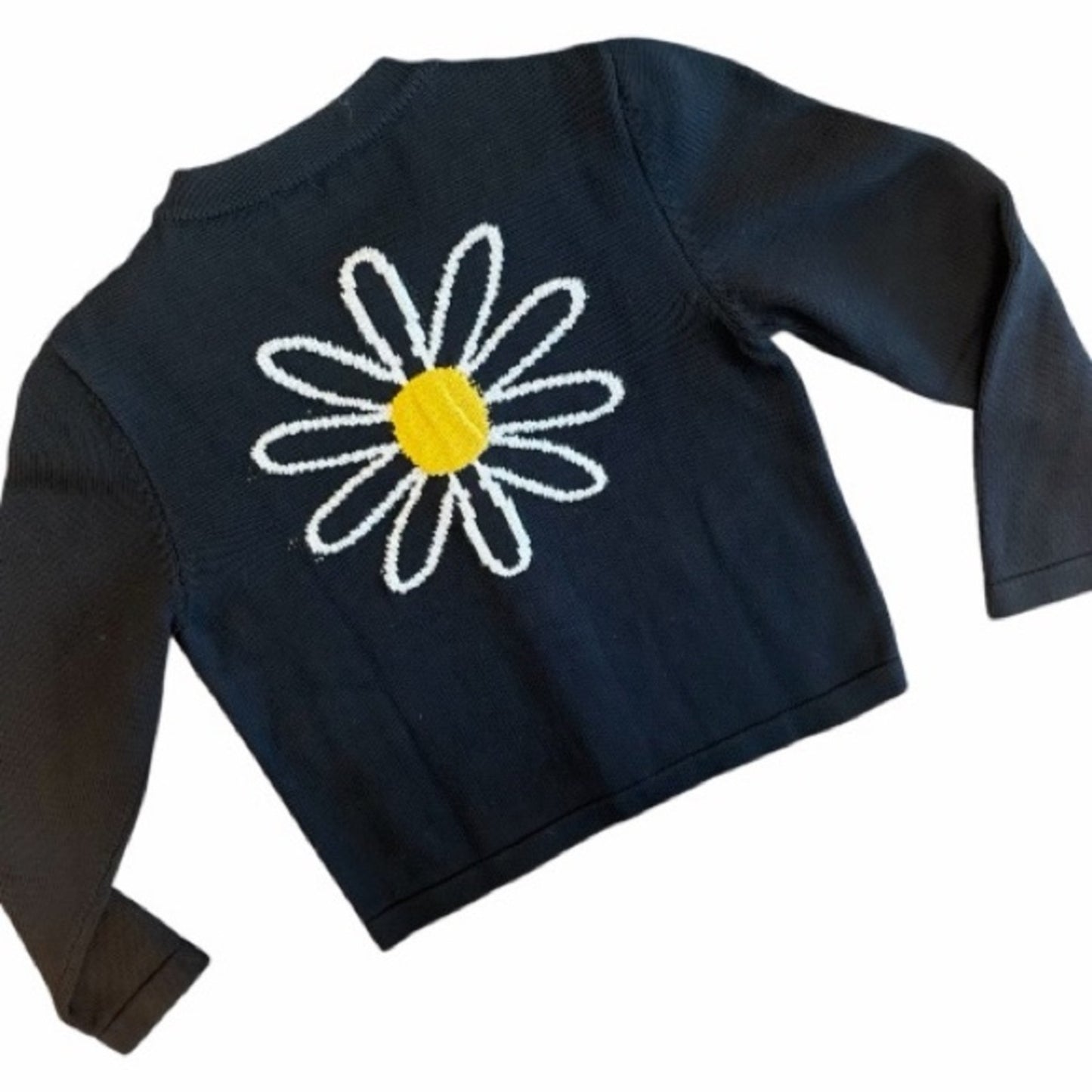 Joshua Sanders Navy Blue Cardigan w/Daisy on Back NWT size Med
