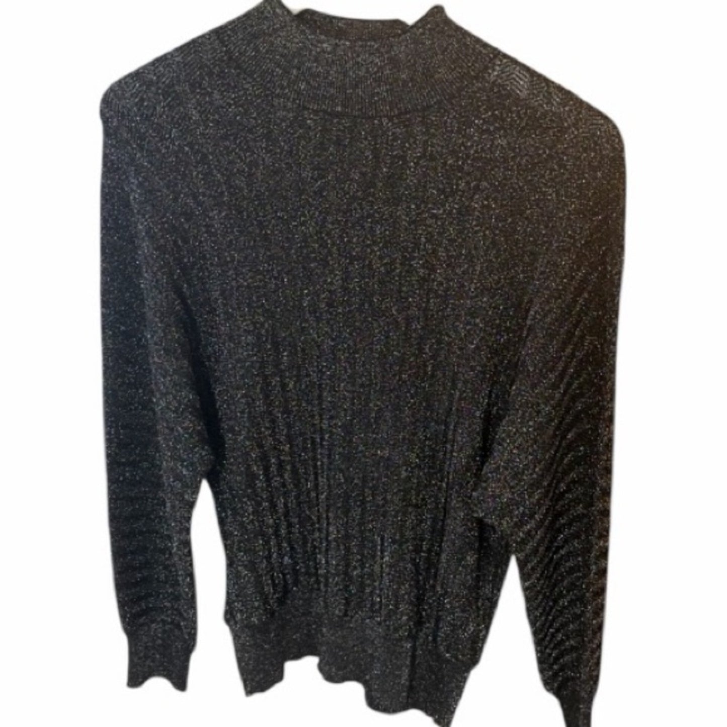 Elie Tahari Black Sparkle Turtleneck Sweater Size L  NWT