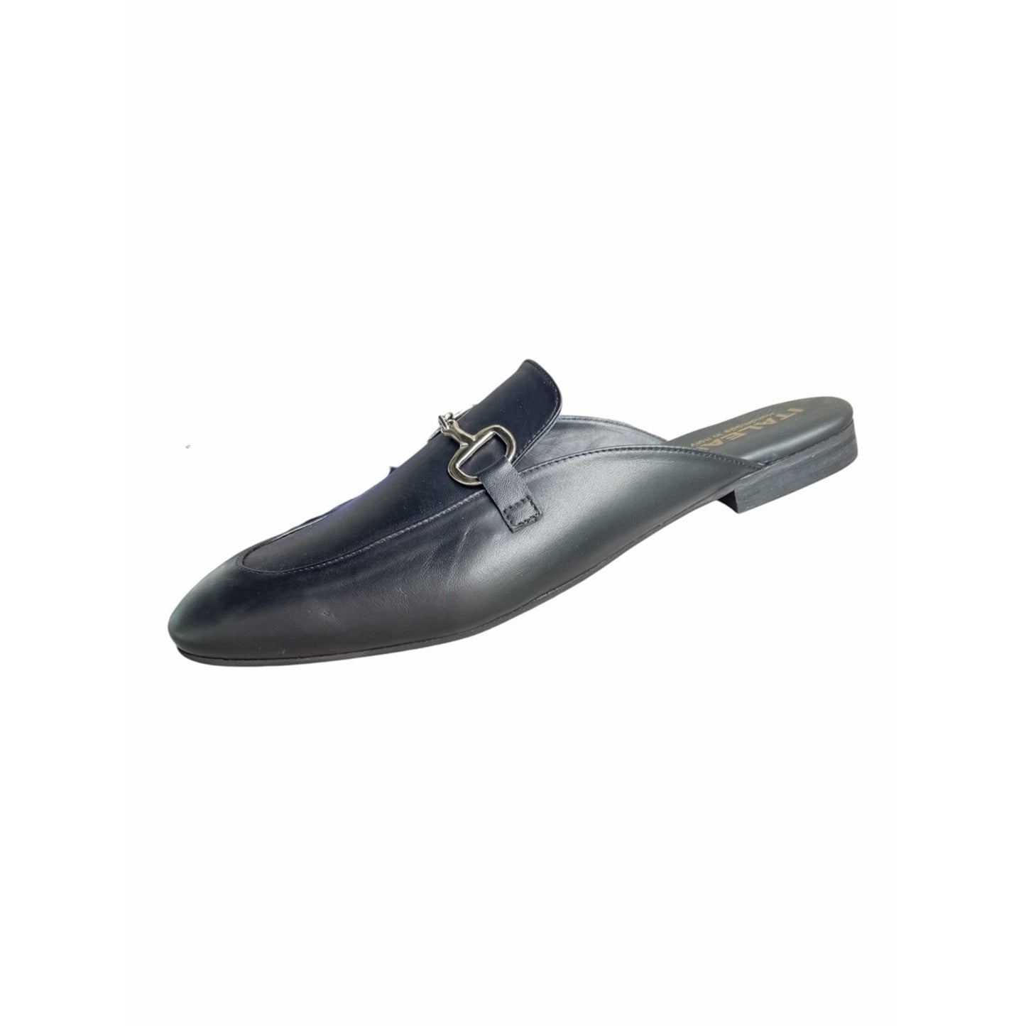 ITALEAU Lisa Flexlite Leather Horsebit Mule Loafers Black NIB EU 43 US 12