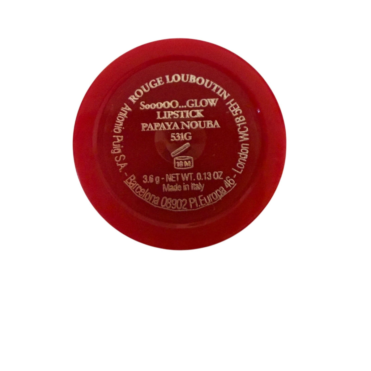 Christian Louboutin Red Refillable Lipstick Case + Papaya Nouba 531G