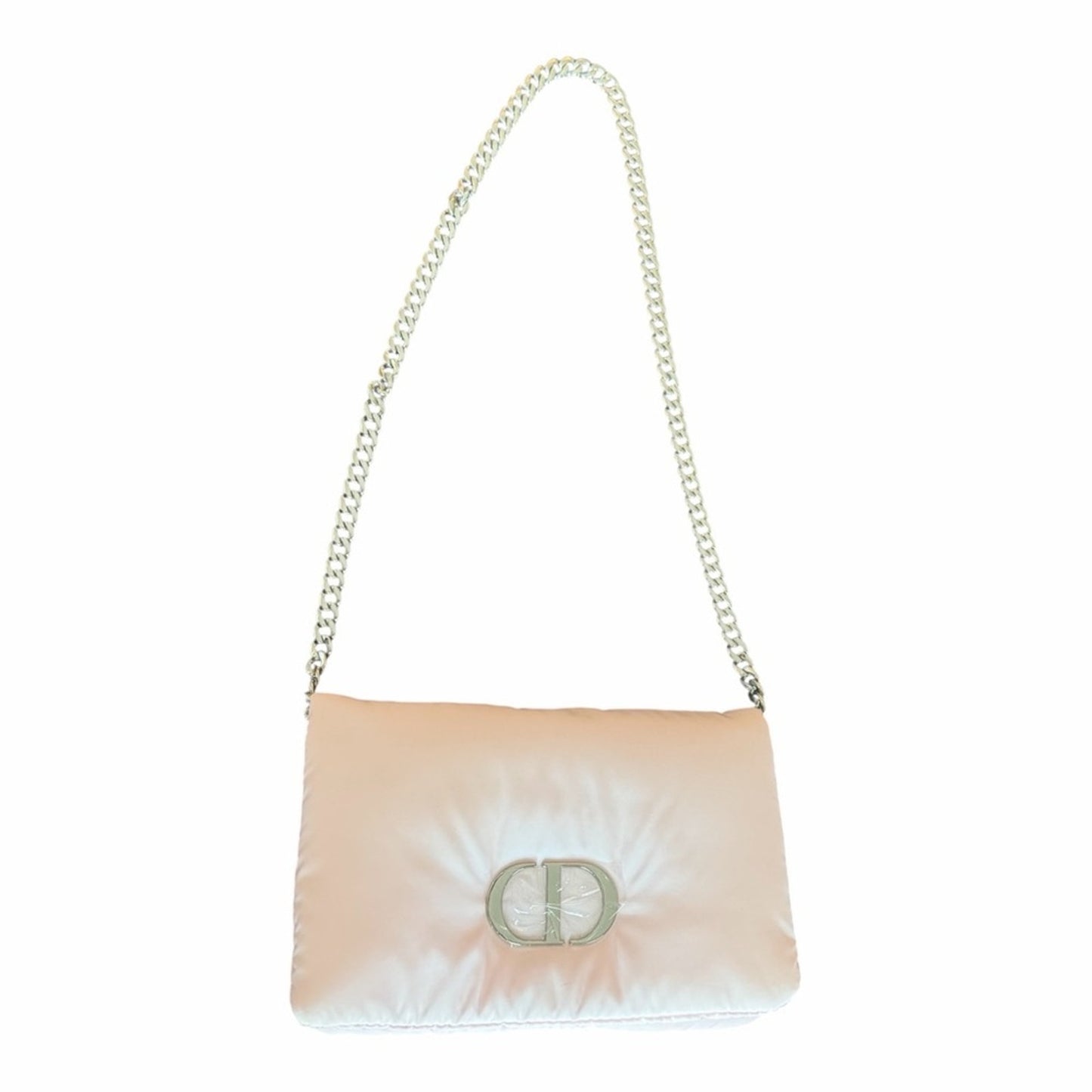 Christian Dior Pink Puffer Cosmetic Clutch W/ Coquette Vibe-CD Logo -New w Box