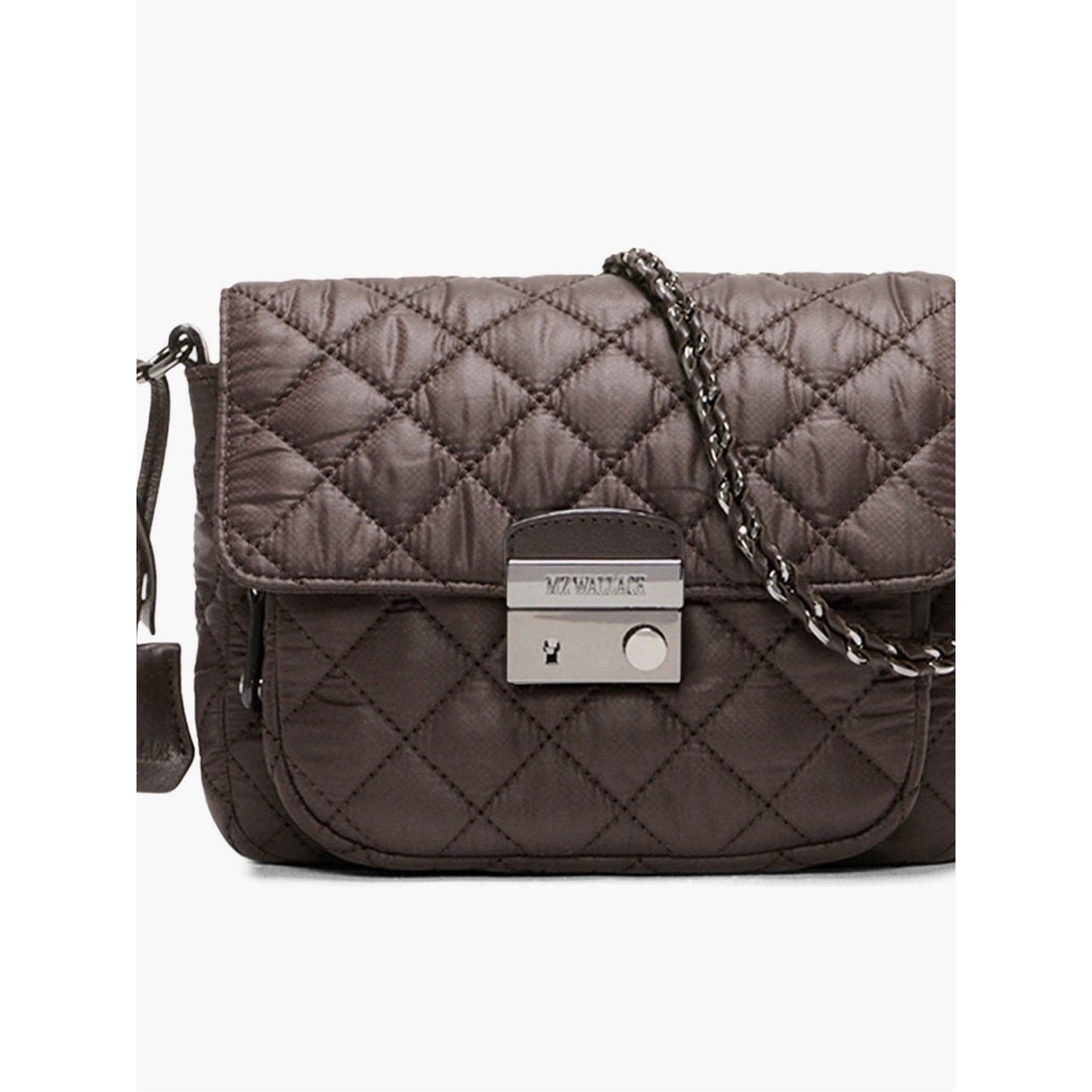 MZ Wallace Small Crosby Lock Crossbody Espresso Brown NWT 3 Straps