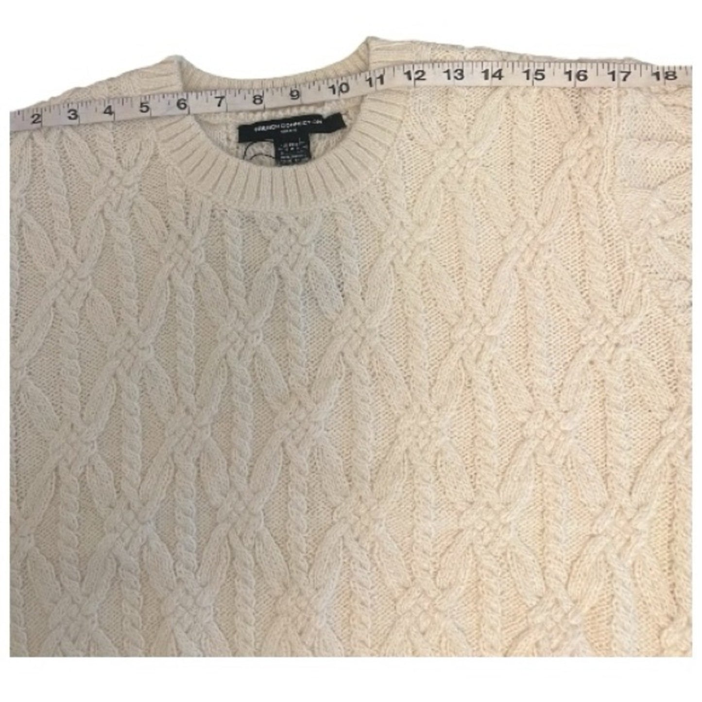 French Connection Layon Jini Cable Crewneck Cream Sweater Size M
NWT