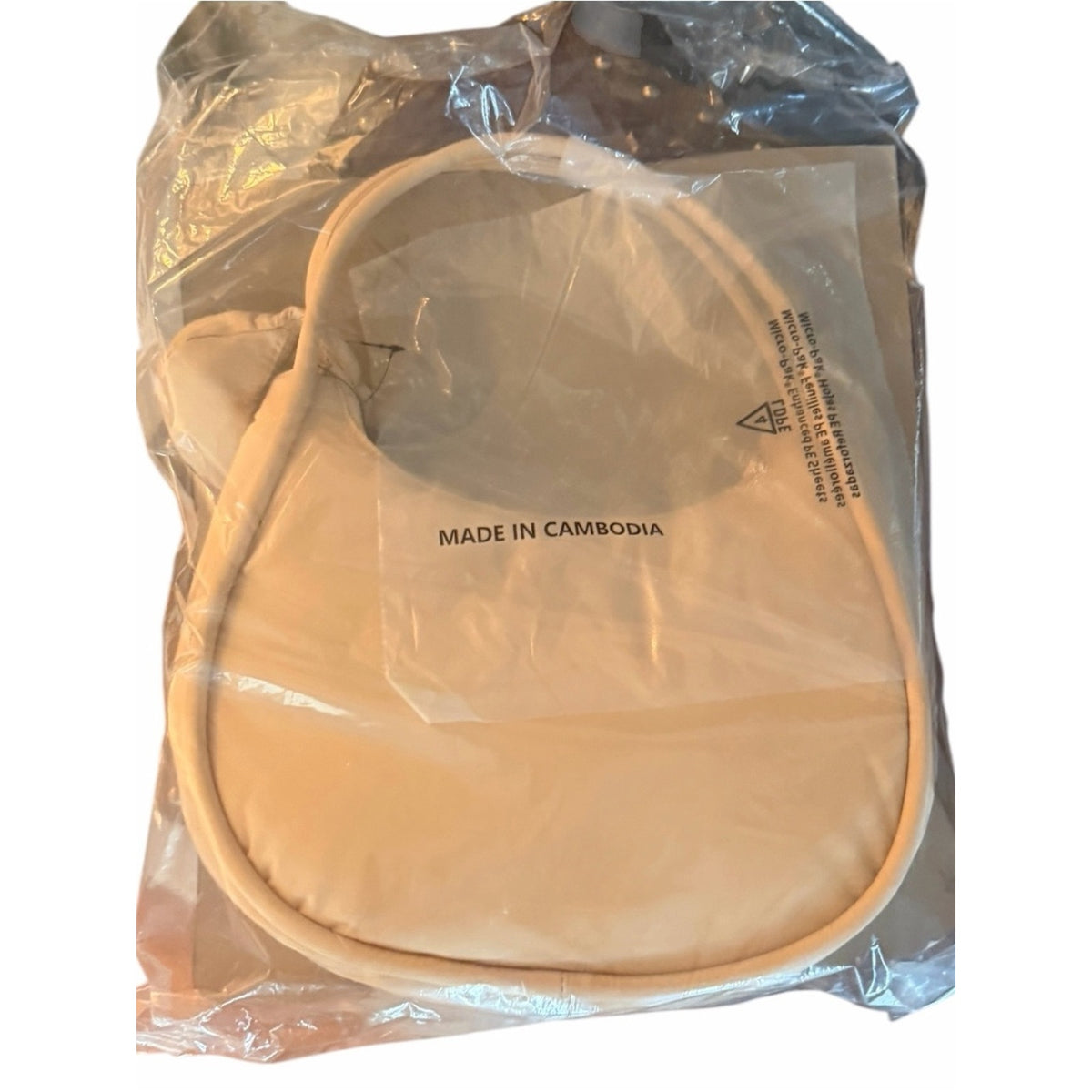 Nylon Puffer Bag -Hobo- Crescent Shoulder Bag Cold Cream NWT