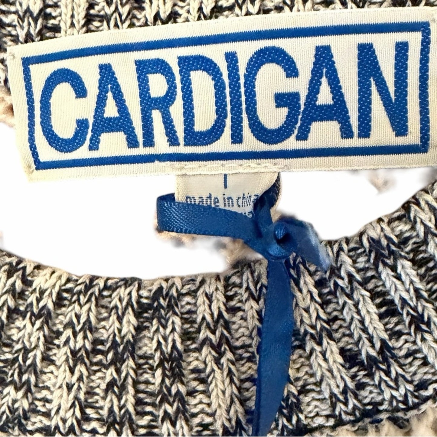 Cardigan New York Merino Wool Cashmere Sweater Ivory Navy Trim Size L NWT