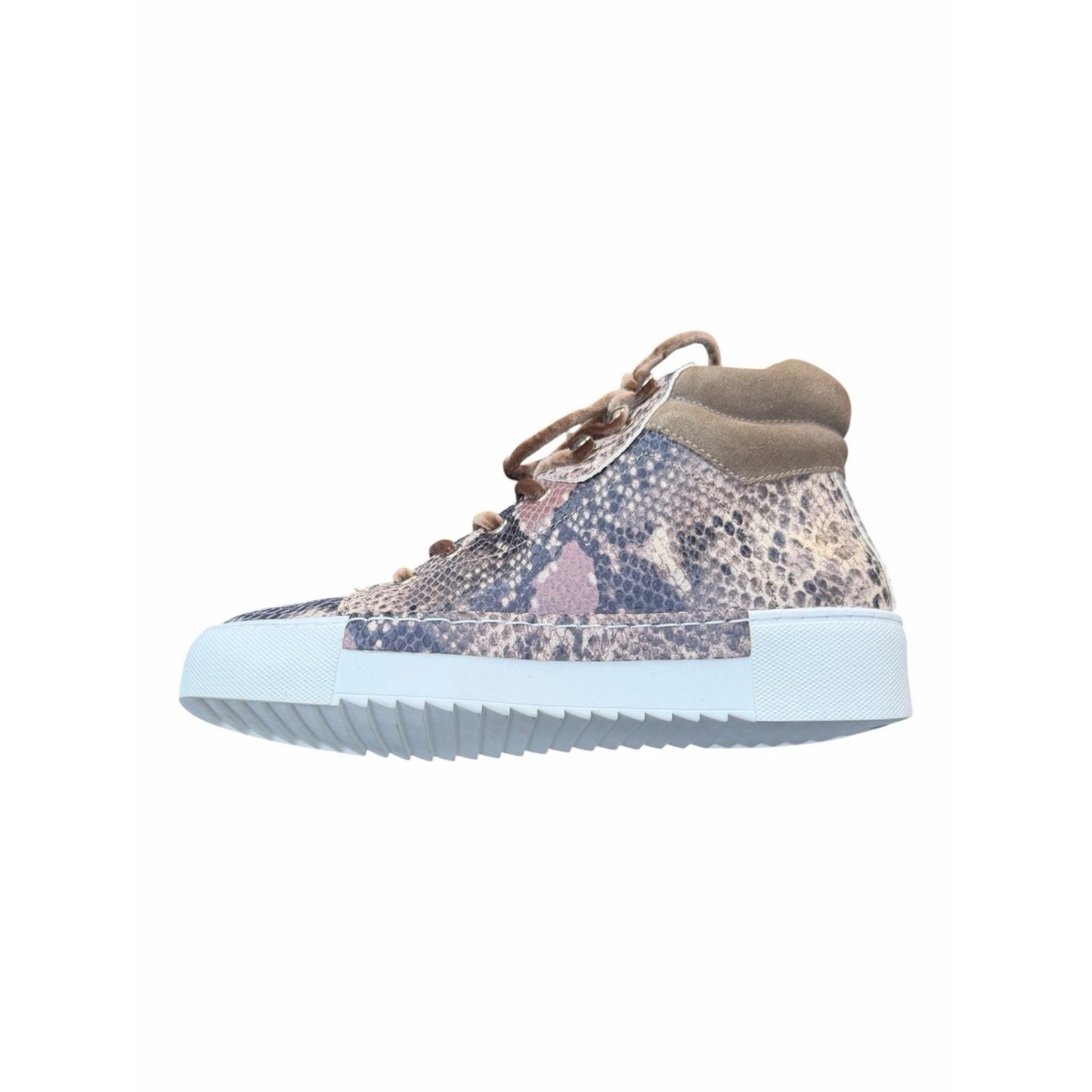 Cecelia NY Silow Snake Print High Top Y2K vibe Sneakers Velvet Laces NIB Size 8