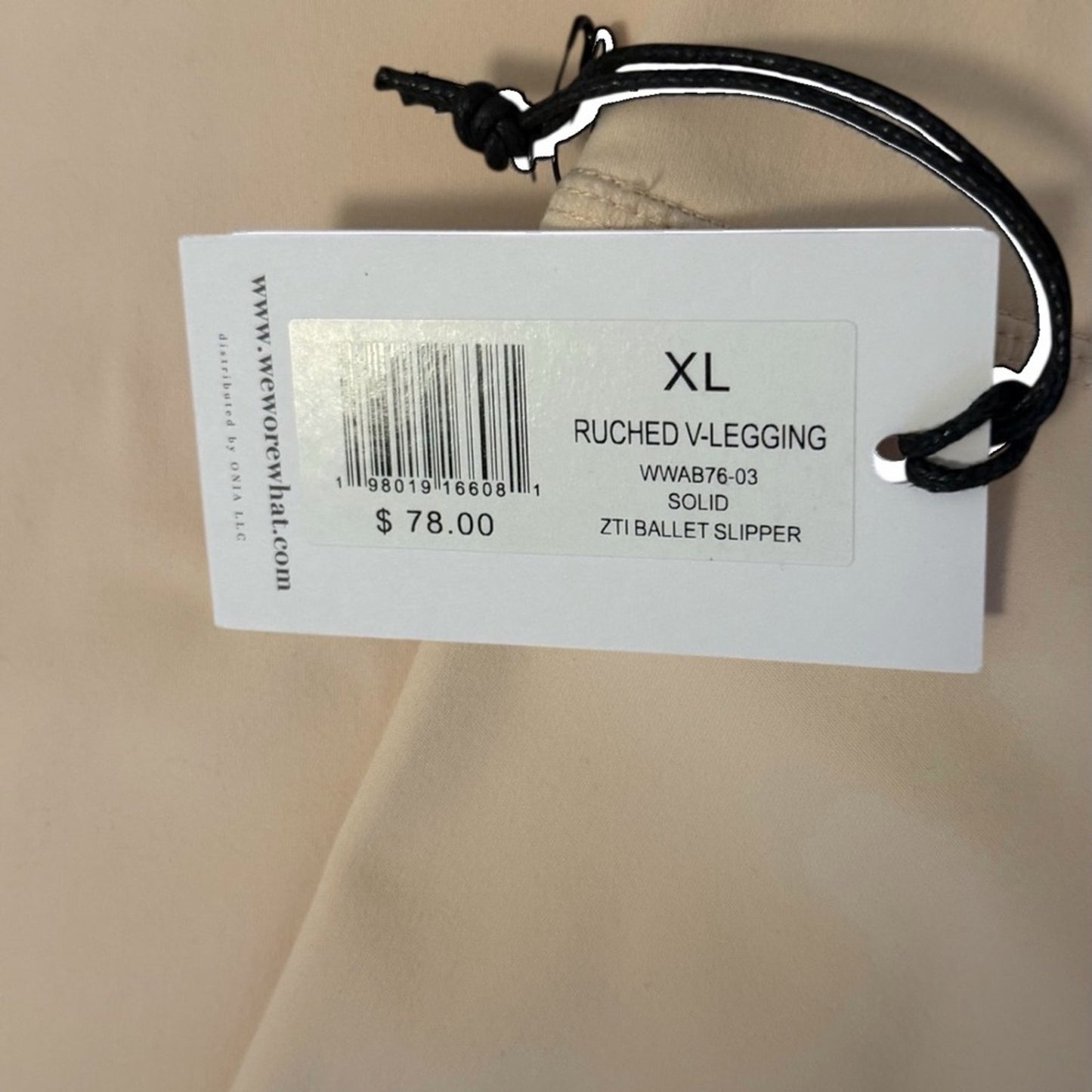 We Wore What Ruched V-Waist Leggings in Ballerina Slipper NWT Size XL