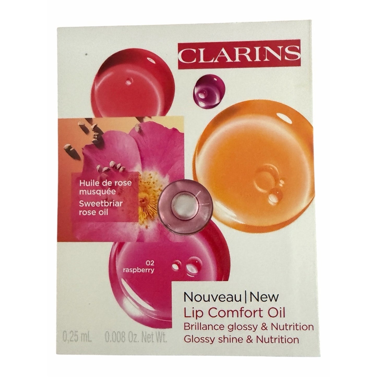Clarins Gift Set w Red Clarins Bag W Eau Extraordinaire, SPF Cushion, Lotion +