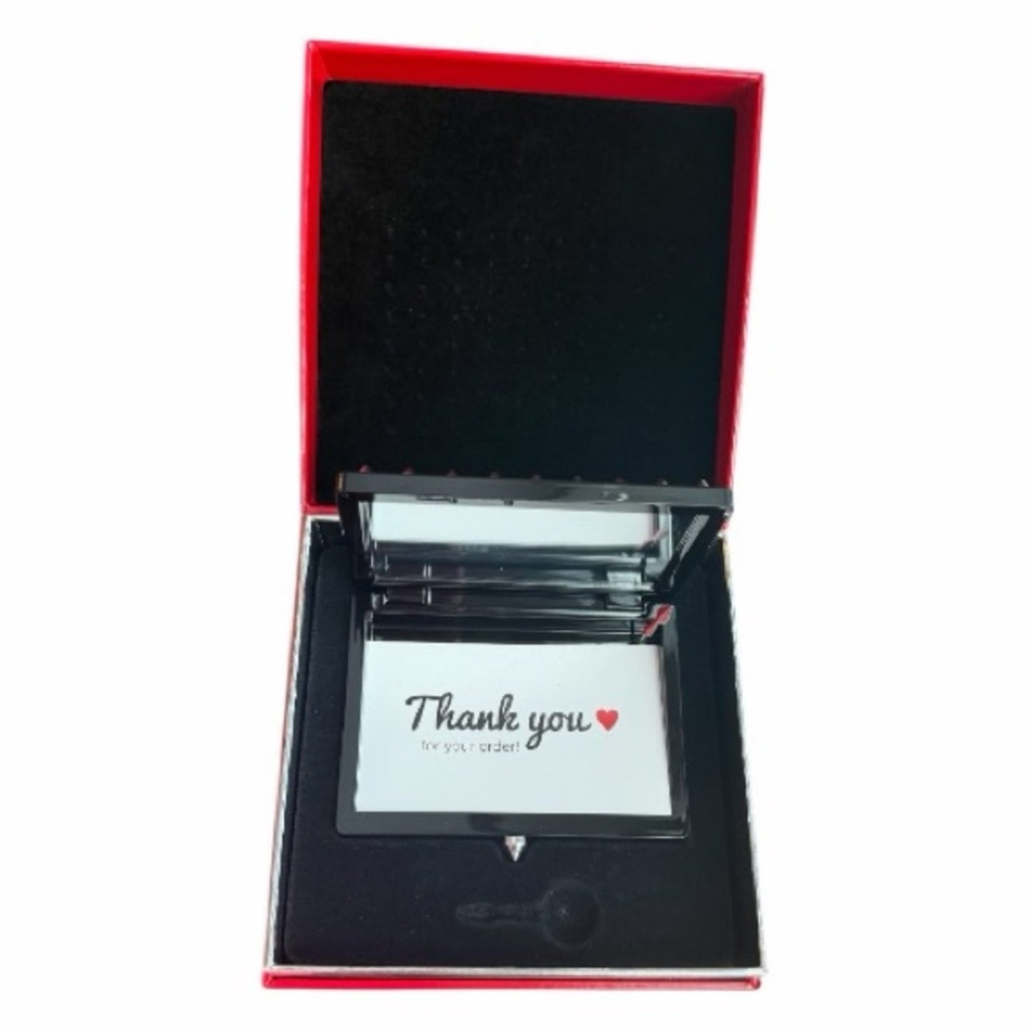 Christian Louboutin Black  & Silver Studded Case NWB & Key NWB