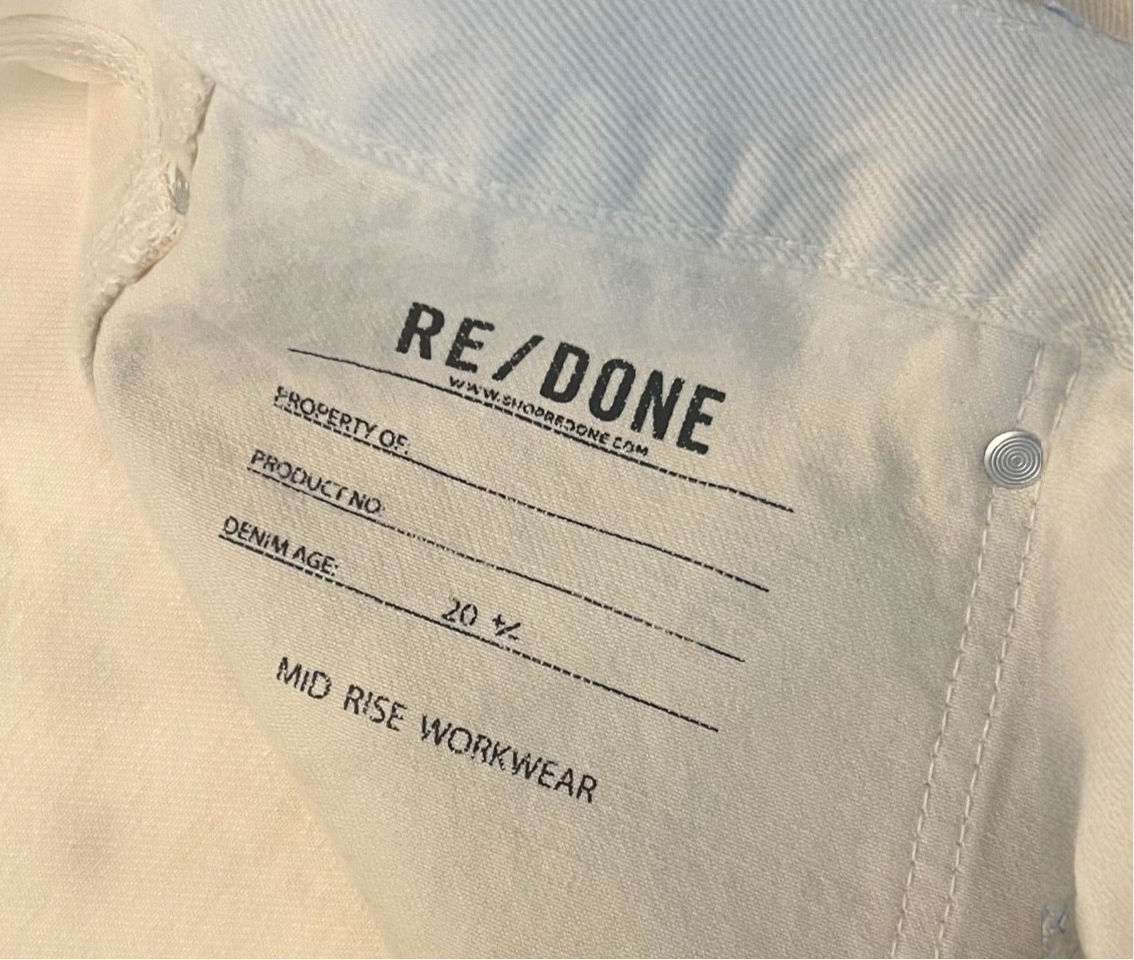 RE/DONE MID RISE WORKWEAR SIZE 31- inseam 32”