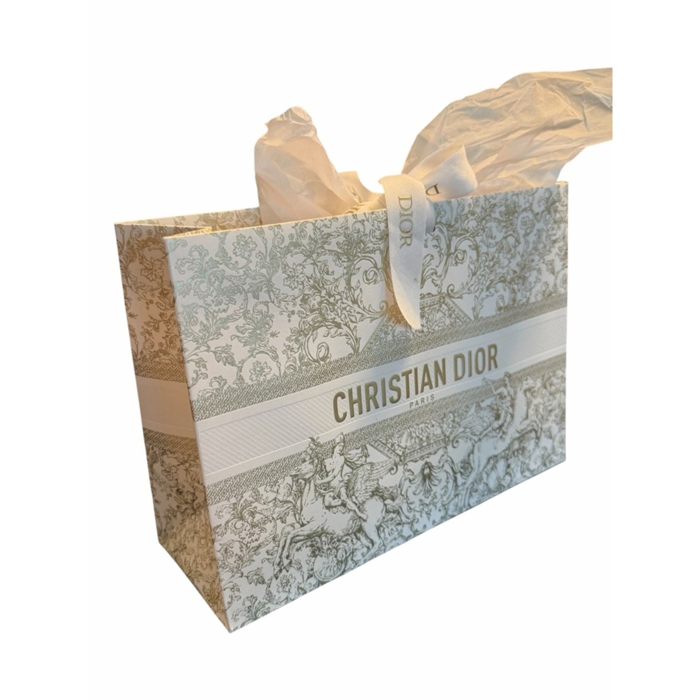 Dior Gold Toile Drawstring Pouch | Luxury Mini Bag Cosmetic Travel Case Giftable