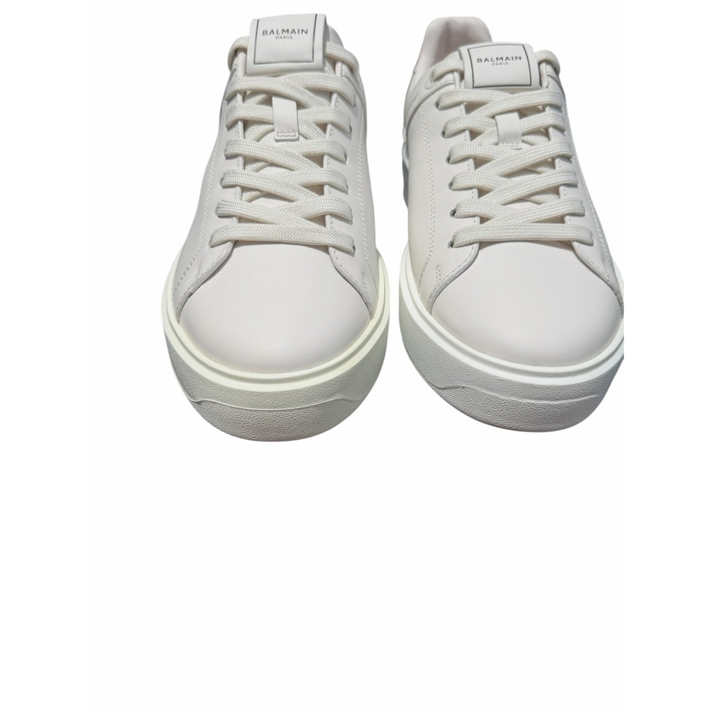 Balmain Paris B-Court White Leather Platform Sneakers EU 40 US 10 NIB