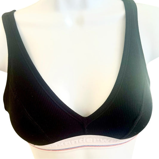 Alexander Wang Black Ribbed Women's Bralette women’s Size x small . New