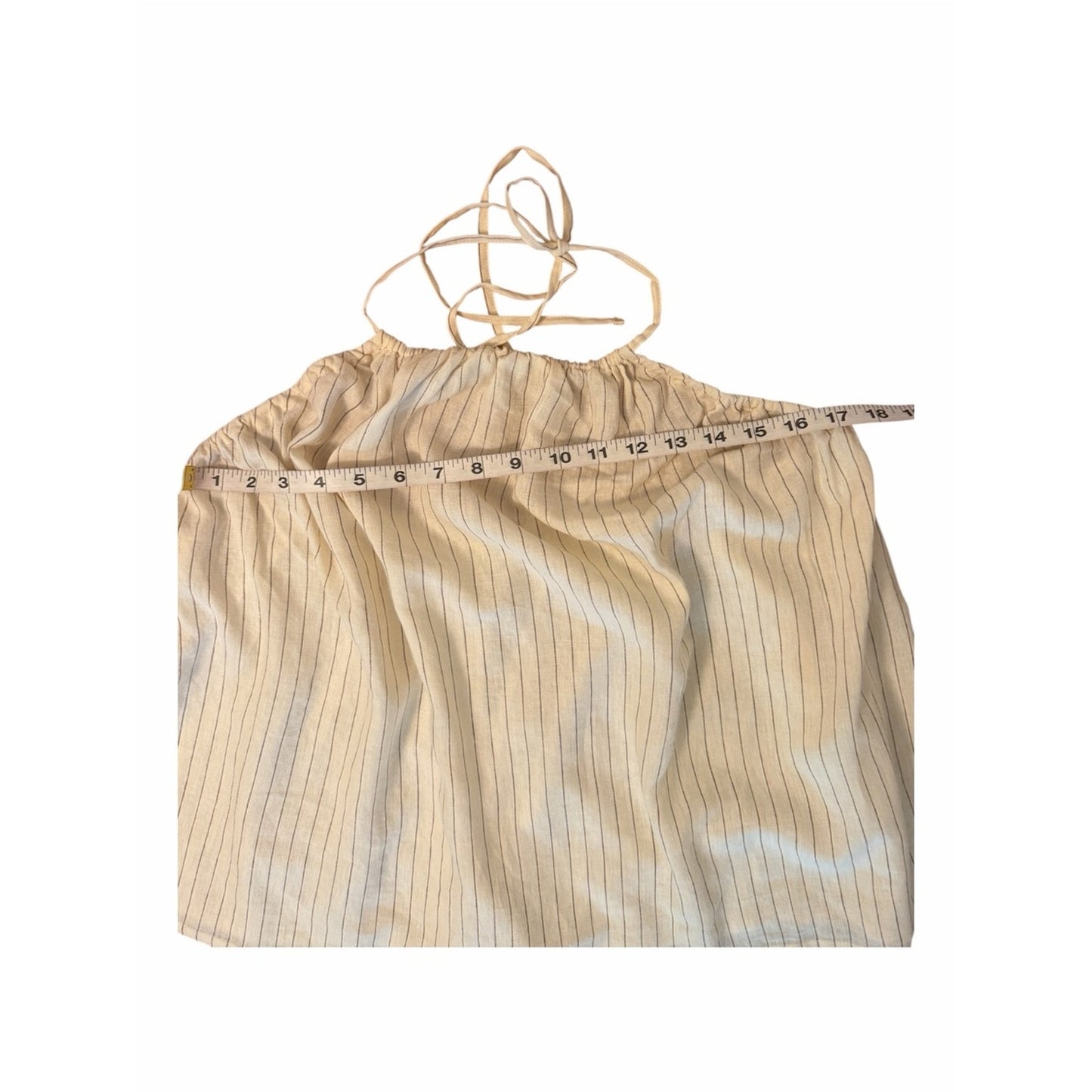 NWT WeWoreWhat Linen Blend Halter Top Open Back Pinstripe Size Large