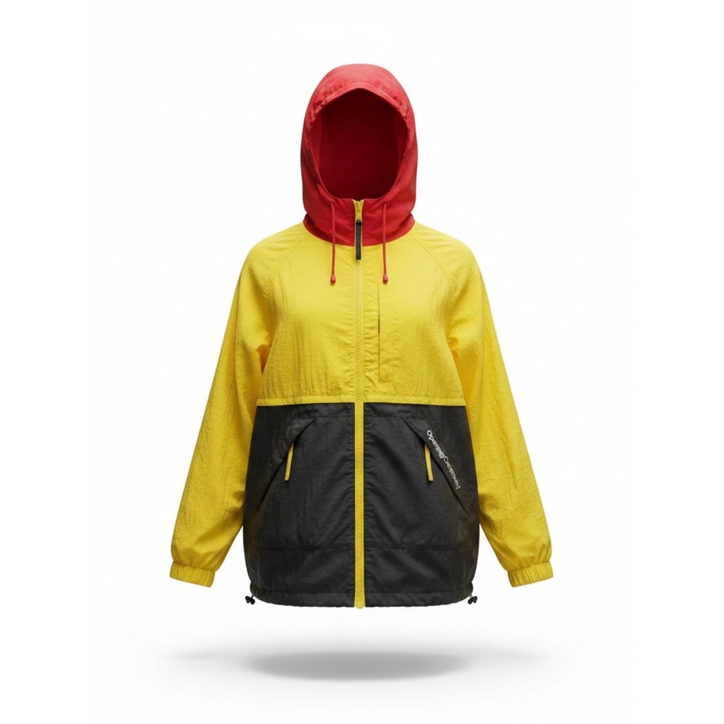 Opening Ceremony NWT Hooded Colorblock Windbreaker Jacket Yellow Black Red Small