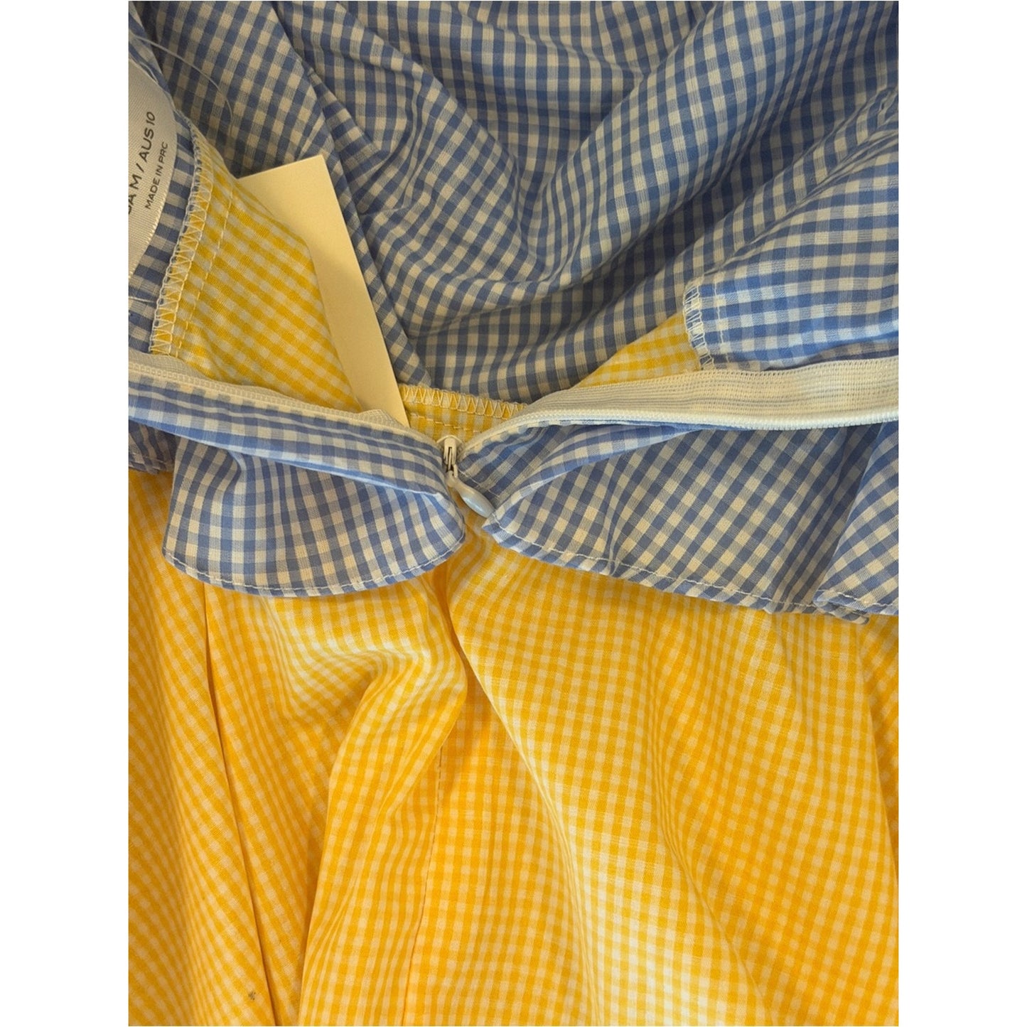 StyleKeepers The Virgo Ruffled Off-the-Shoulder Top | NWT | Med| Multi Gingham