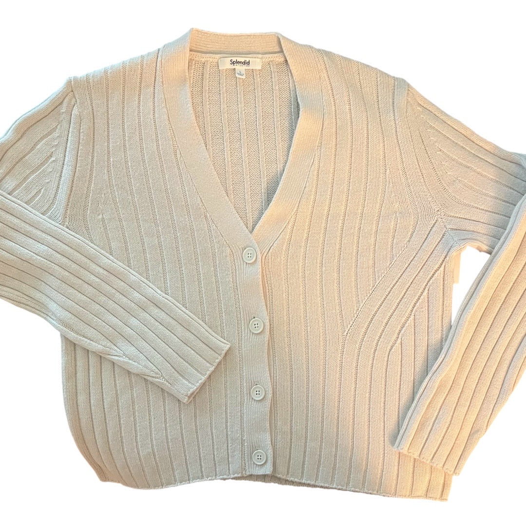 Splendid ivory V-neck cardigan sweater in size large.