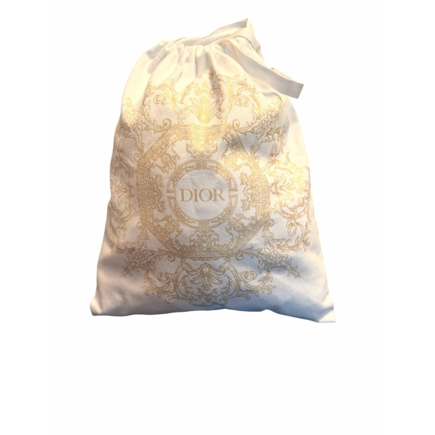 Dior Gold Toile Drawstring Pouch | Luxury Mini Bag Cosmetic Travel Case Giftable