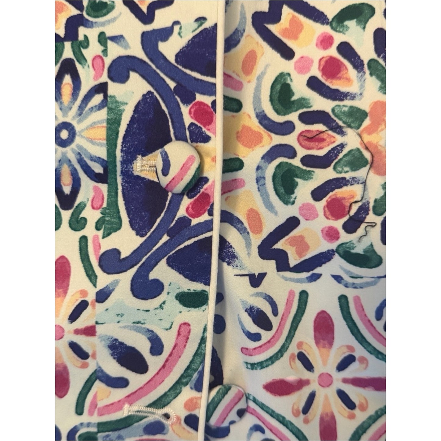 Hermoza Martina Dress NWT Large Mosaico Tile Print Sleeveless Blazer Vest Dress