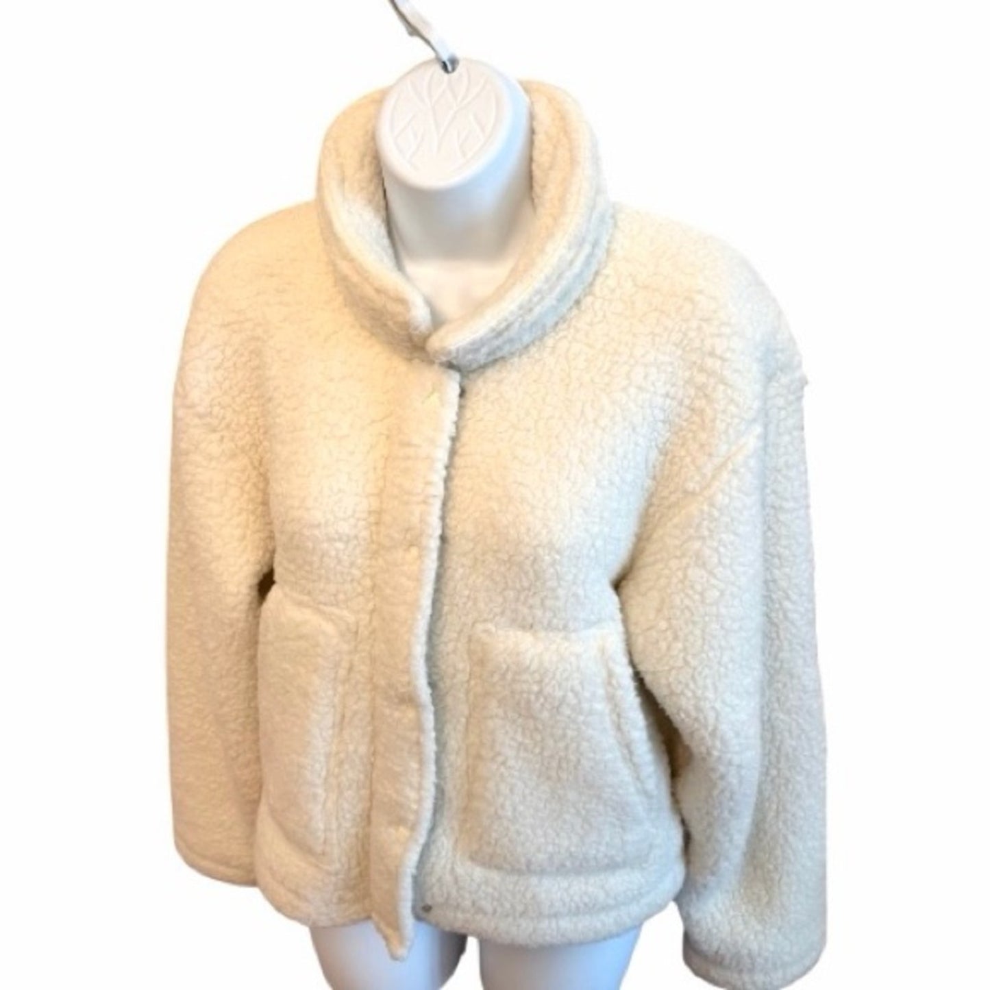 Splendid Collection Cream Sherpa Jacket XS NWT Cozy Teddy Zip Coat