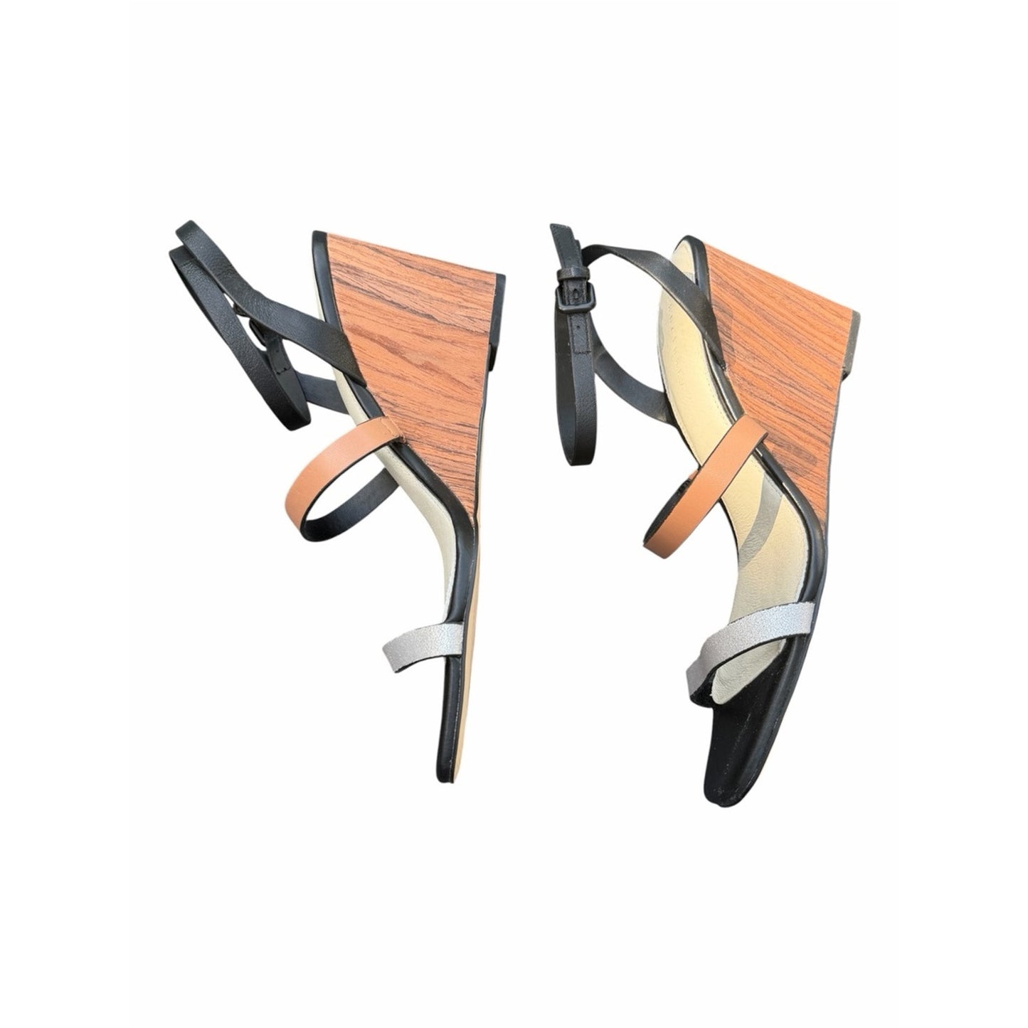 Sanctuary Wink Strappy Wedge Sandals Size 9 NIB Wood Grain Heel