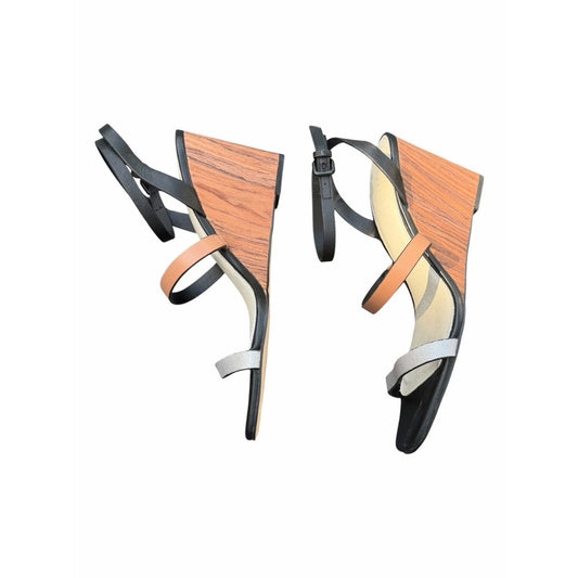Sanctuary Wink Strappy Wedge Sandals Size 9 NIB Wood Grain Heel