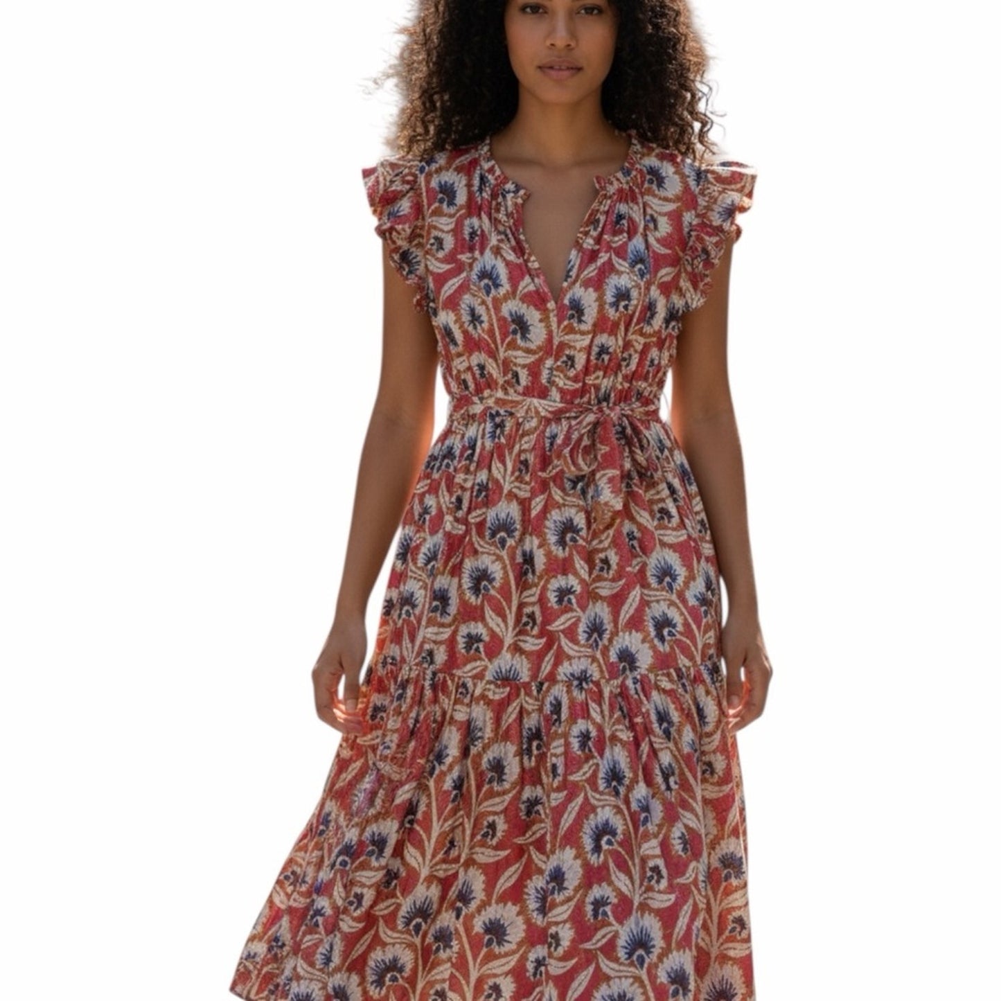 Omika Metallic Floral Midi Maxi Dress NWT Anthropologie Boho Small