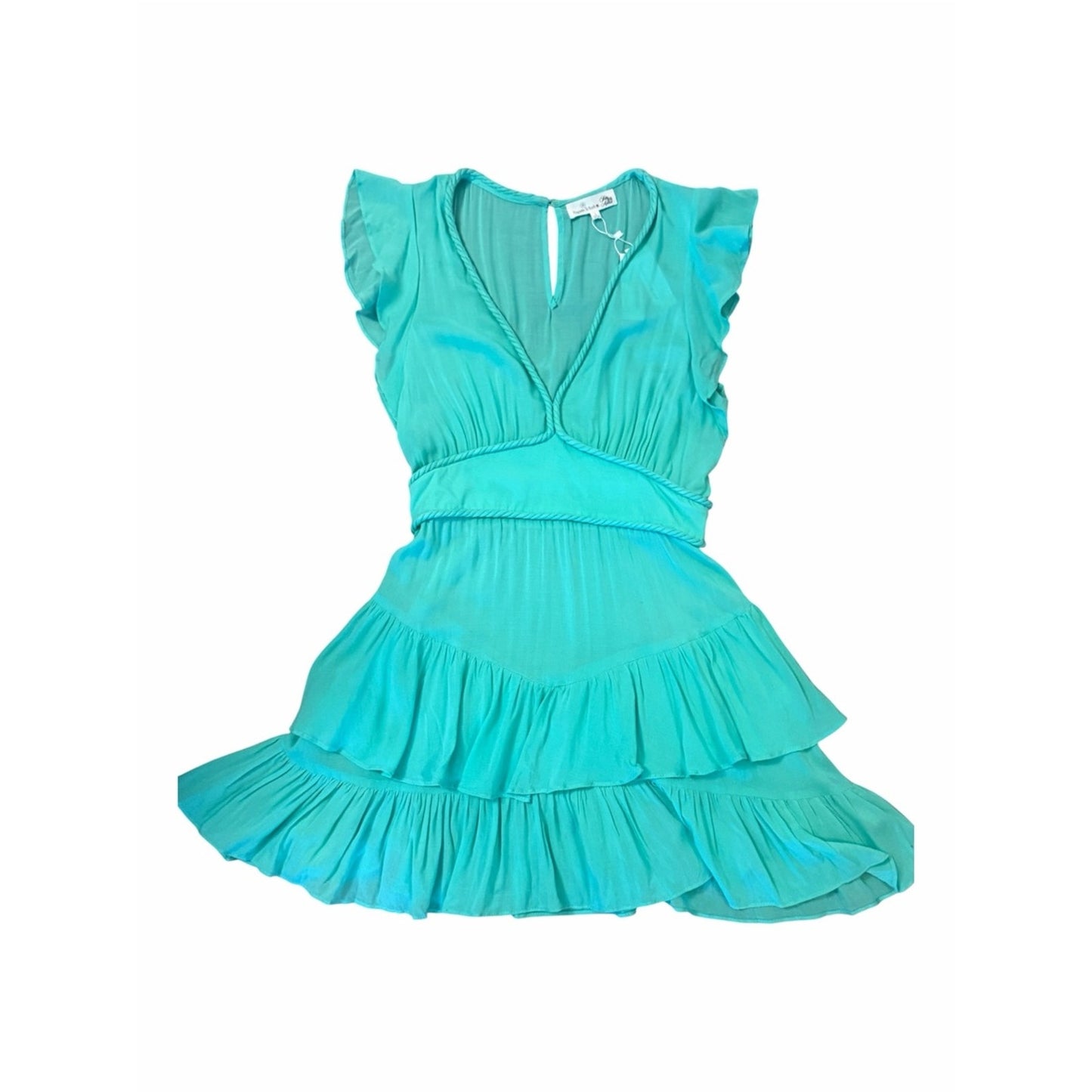 Poupette St Barth Genny Mini Dress Mint Green Ruffle Resort & FeminineNWT Size L